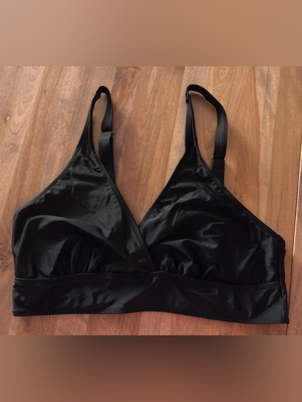 Black Women's Bikini Top - Classic Triangle Swim Bralette